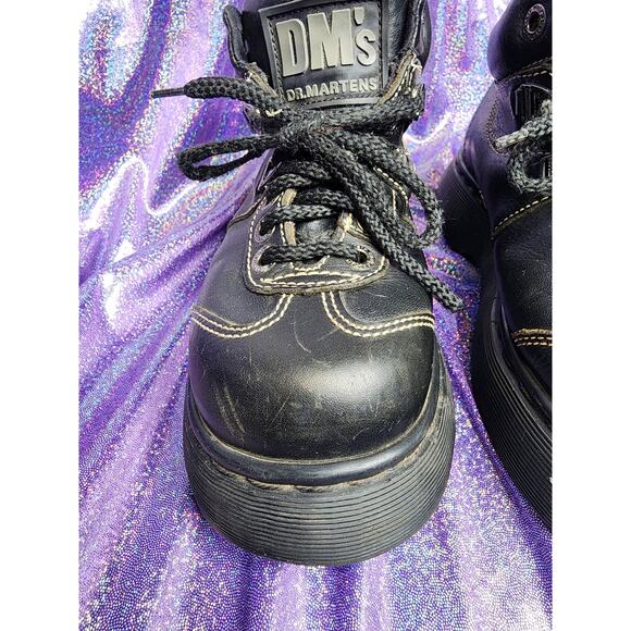 Rare Vtg Made in England Black Lace Up Classic Chunky Doc Dr Martens US 5 Womens - Picture 3 of 8